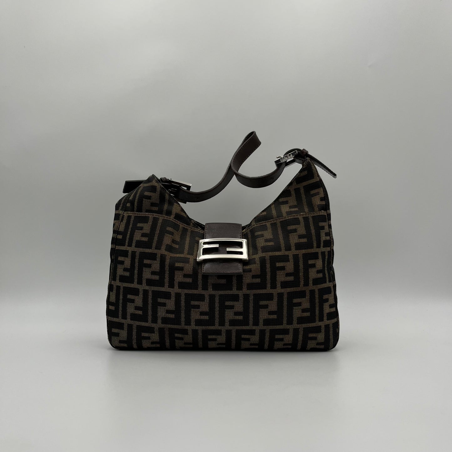 Fendi Tobacco Zucca Hobo Shoulder Bag