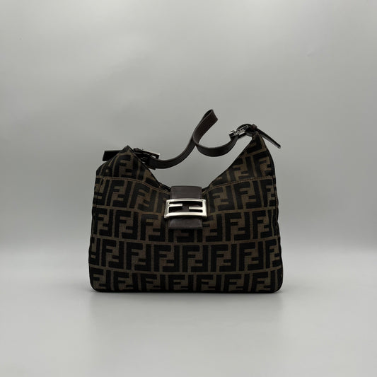 Fendi Tobacco Zucca Hobo Shoulder Bag