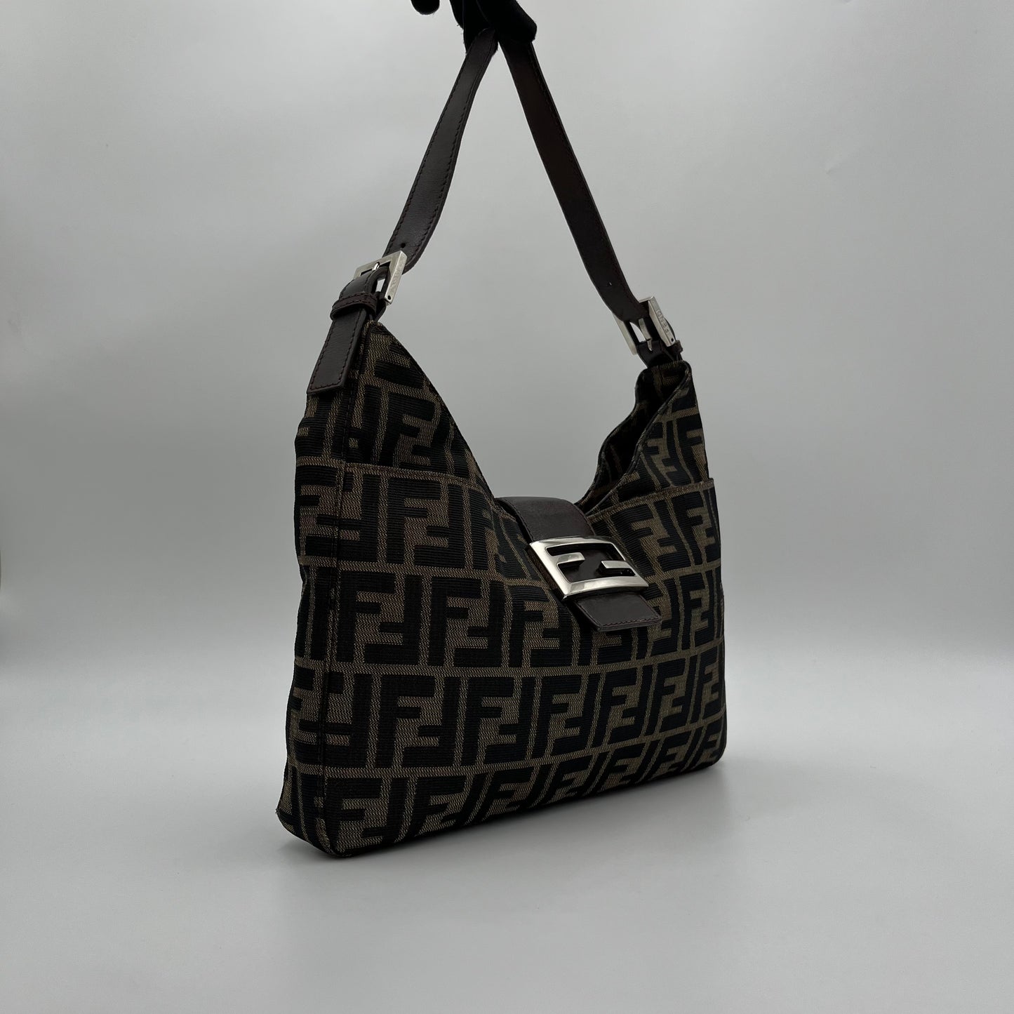 Fendi Tobacco Zucca Hobo Shoulder Bag