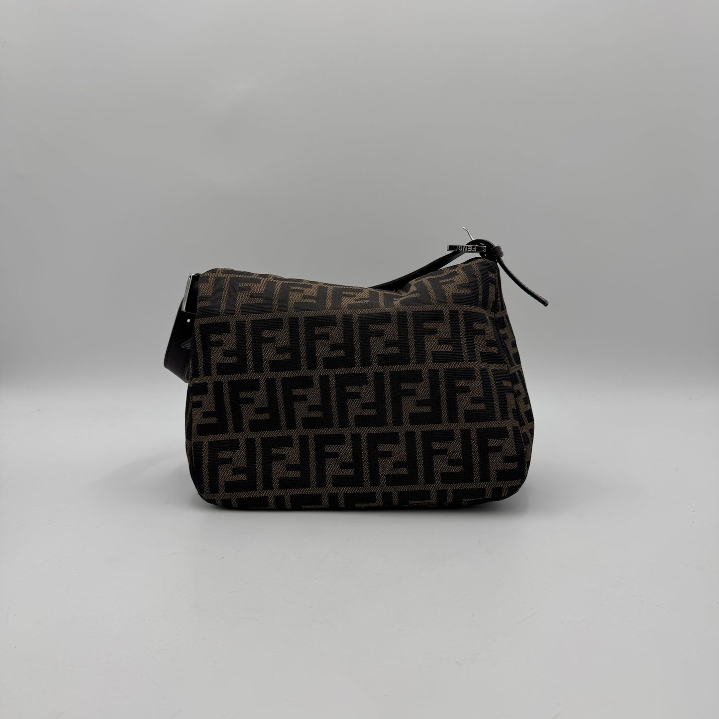 Fendi Tobacco Zucca Double Flap Baguette