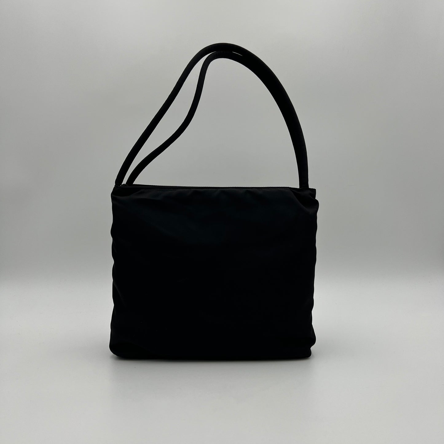 Prada Black Nylon Double Strap Small Tote