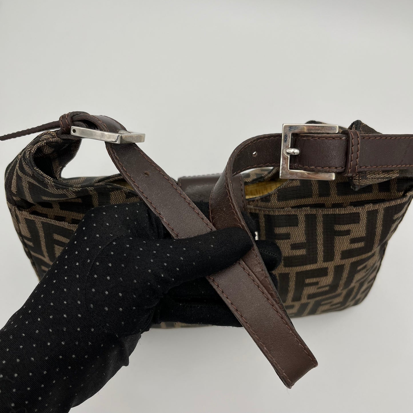 Fendi Tobacco Zucca Hobo Shoulder Bag