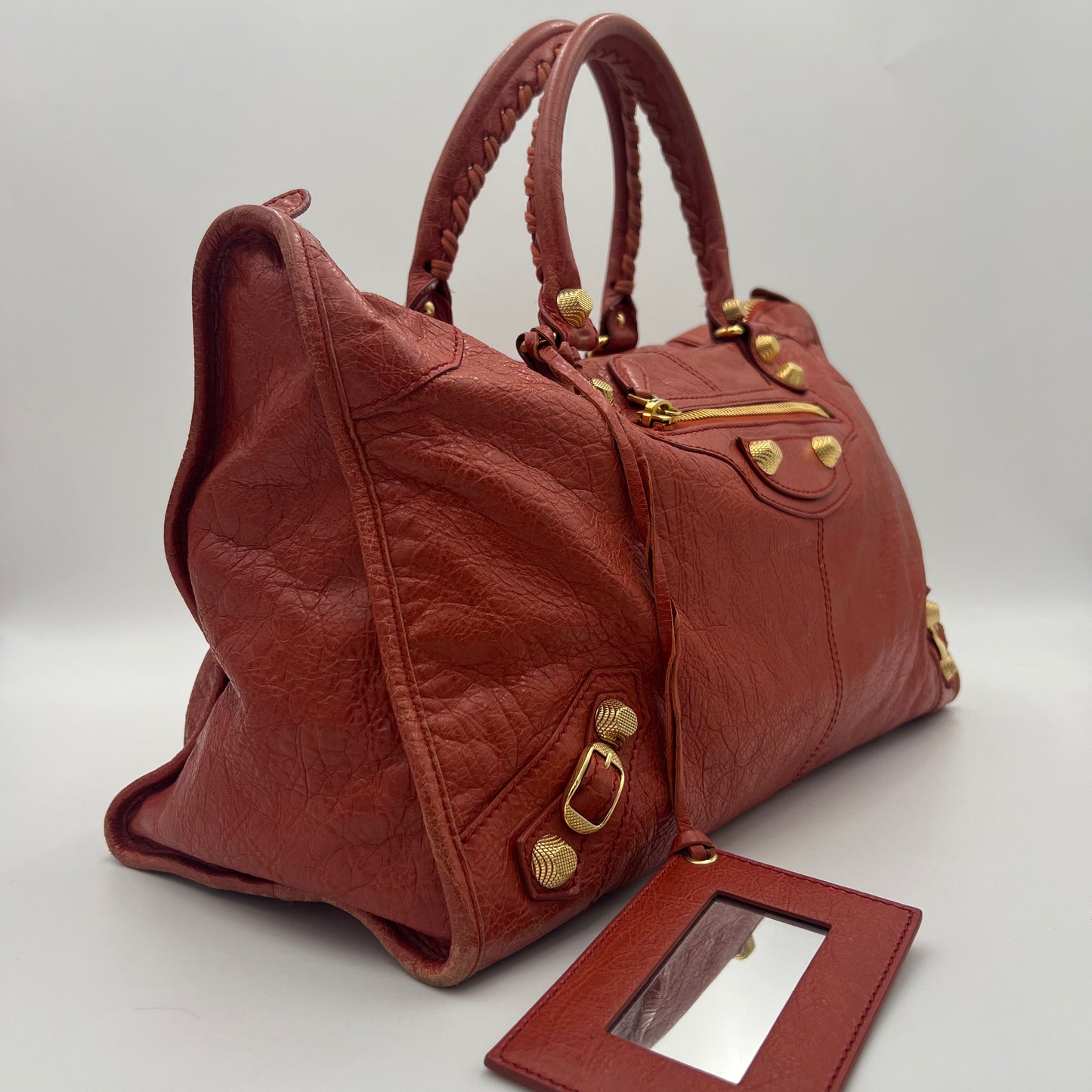 Balenciaga Rust Orange Leather Giant Work Bag GHW