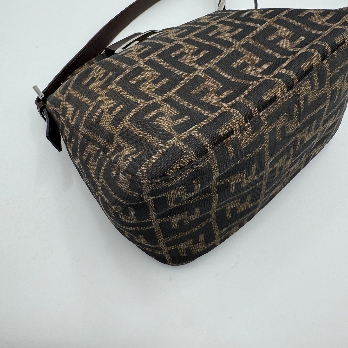 Fendi Tobacco Zucca Double Flap Baguette