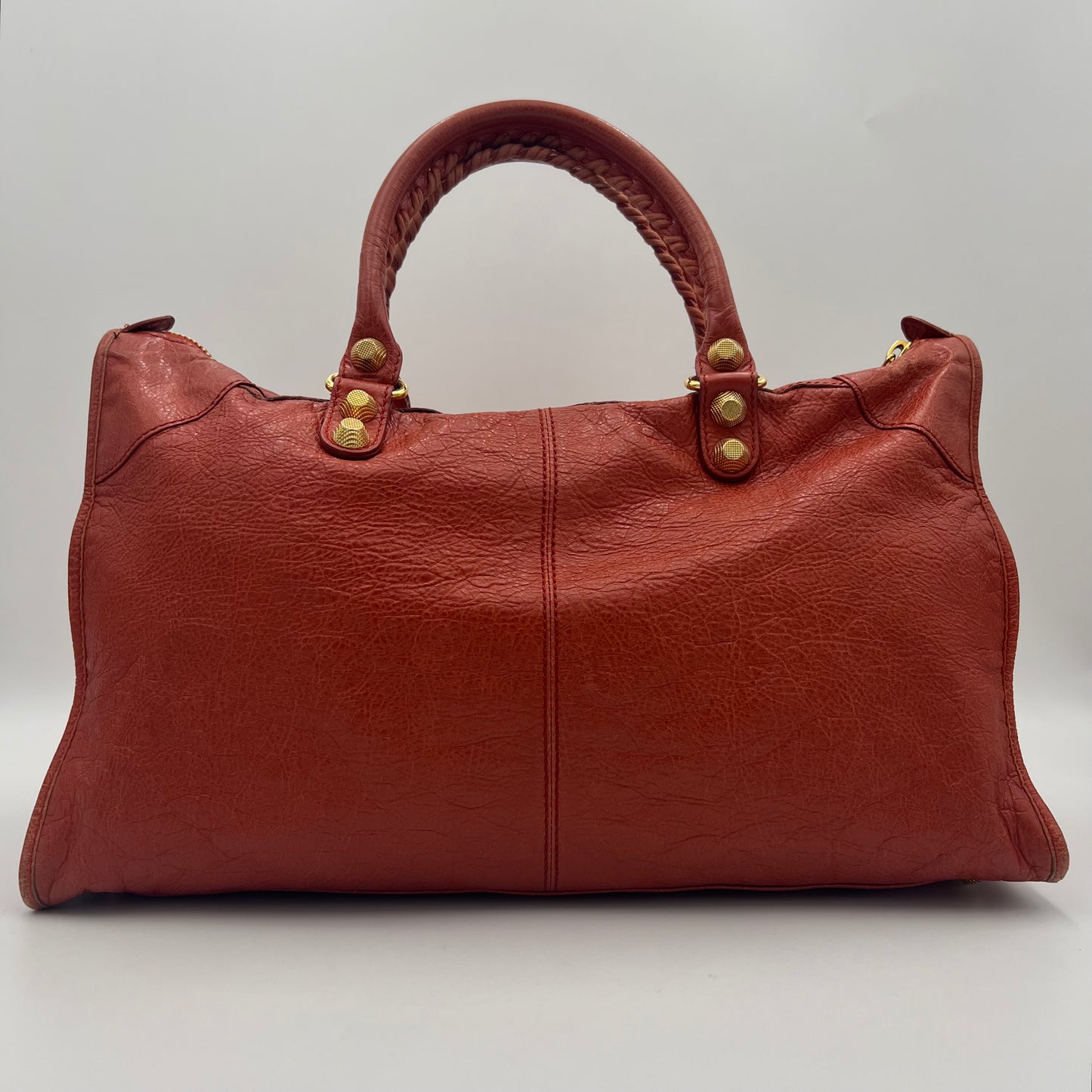 Balenciaga Rust Orange Leather Giant Work Bag GHW