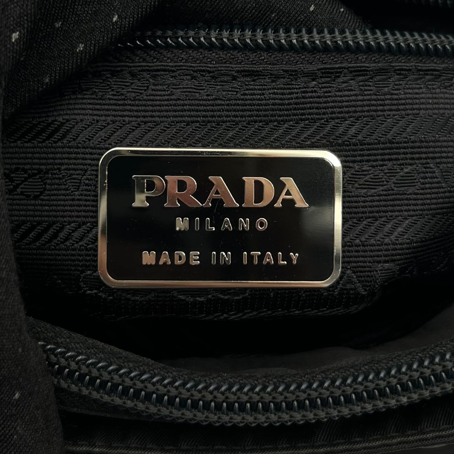 Prada Black Nylon Double Strap Small Tote