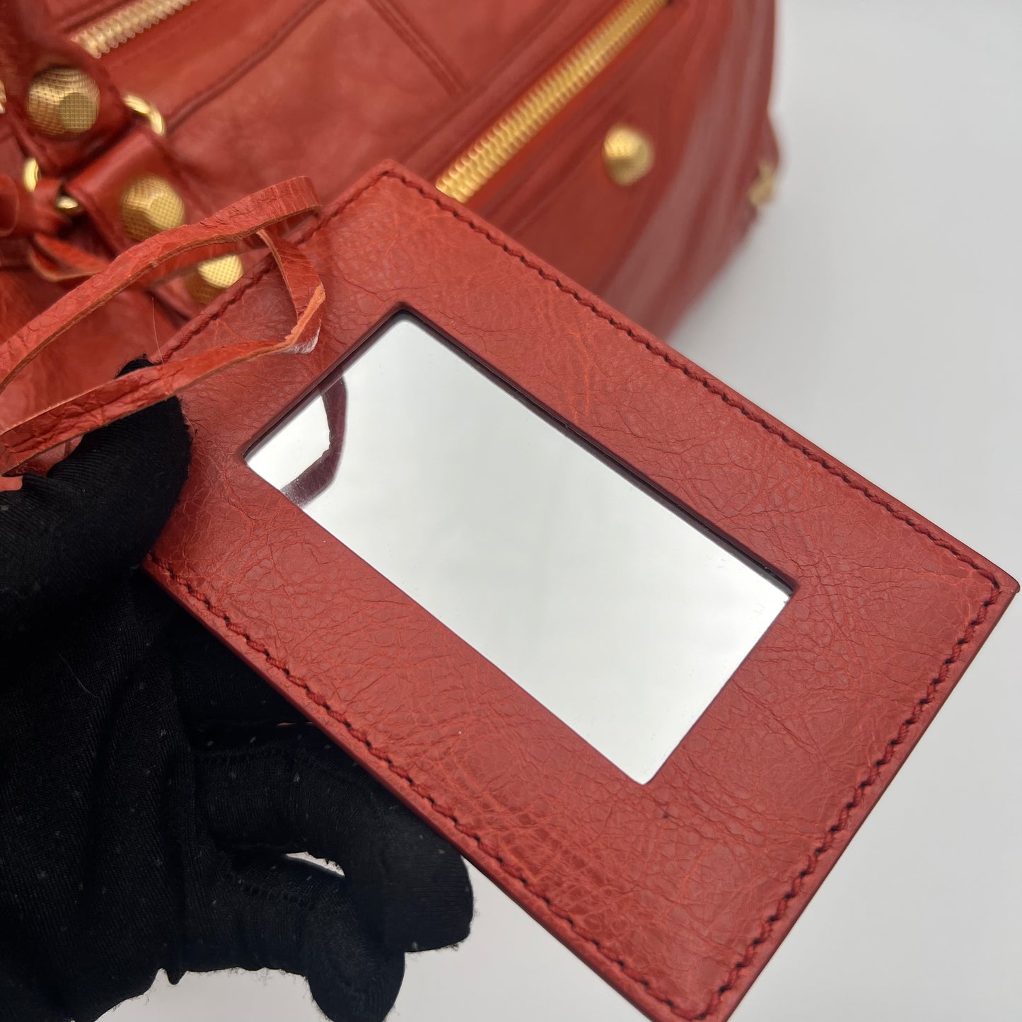 Balenciaga Rust Orange Leather Giant Work Bag GHW