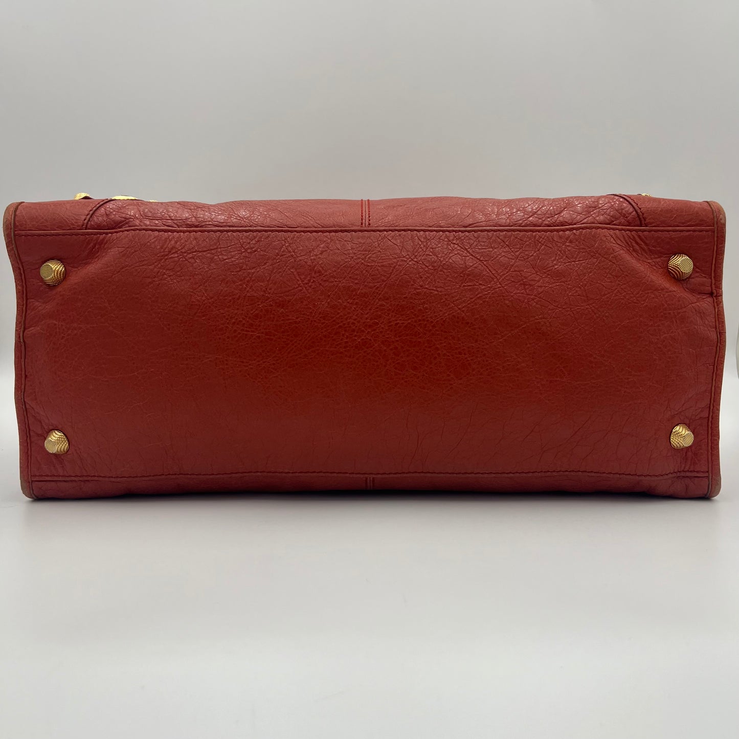 Balenciaga Rust Orange Leather Giant Work Bag GHW