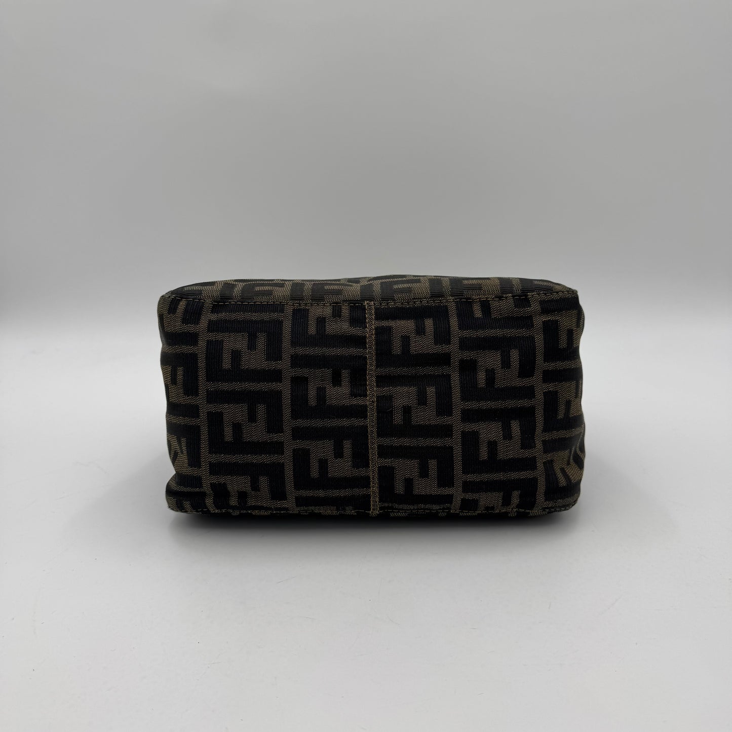 Fendi Tobacco Zucca Double Flap Baguette GHW