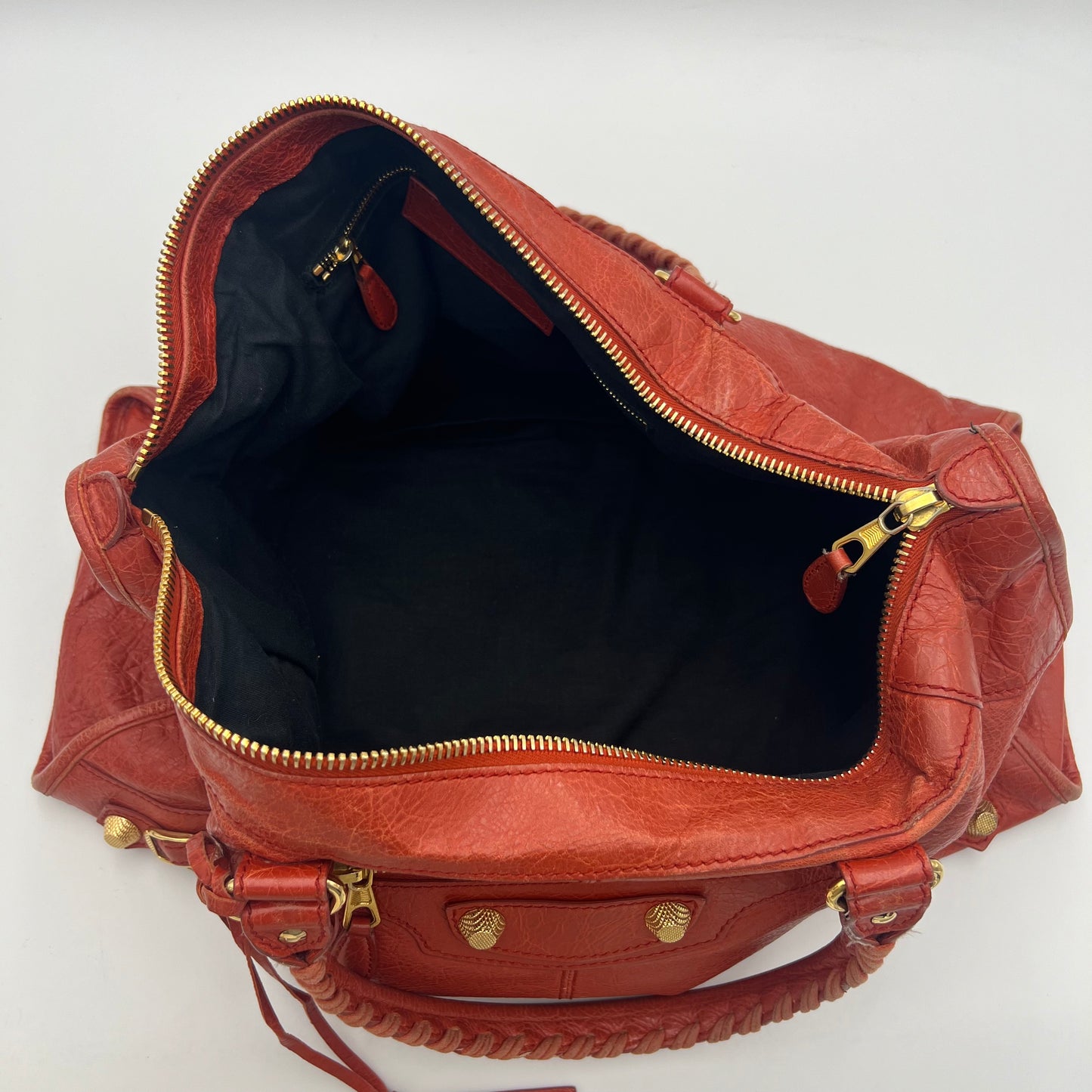 Balenciaga Rust Orange Leather Giant Work Bag GHW