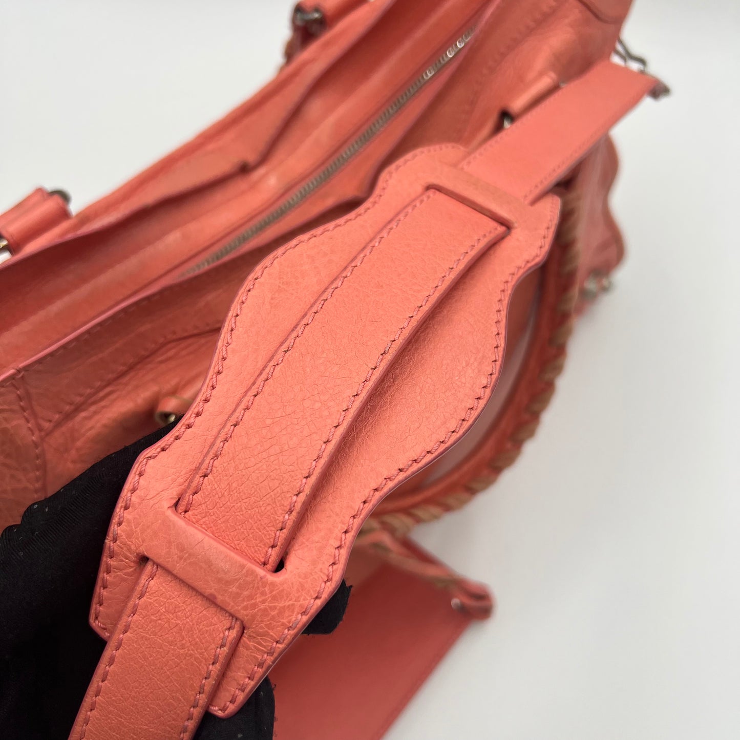 Balenciaga Peach Pink Leather Giant 12 City Bag SHW