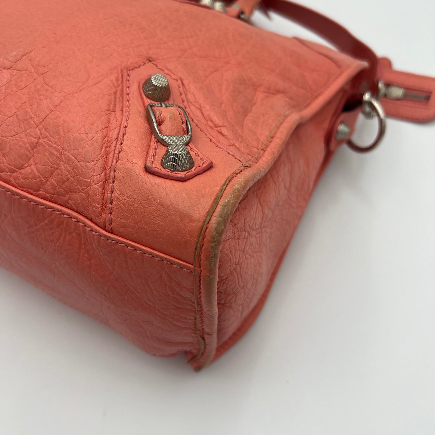 Balenciaga Peach Pink Leather Giant 12 City Bag SHW
