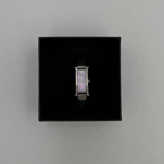Gucci Vintage 1500L Pink Mother of Pearl Dial Stainless Steel Quartz Ladies Bangle Watch