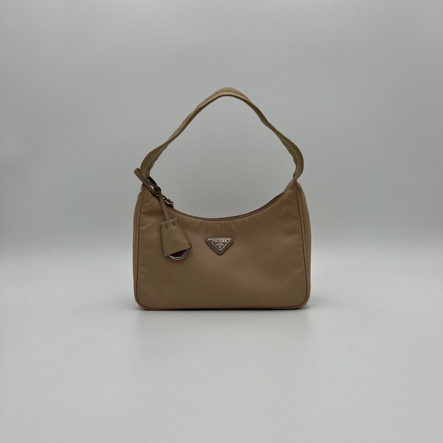 Prada Beige Nylon Re-Edition 2000 Mini Hobo Bag