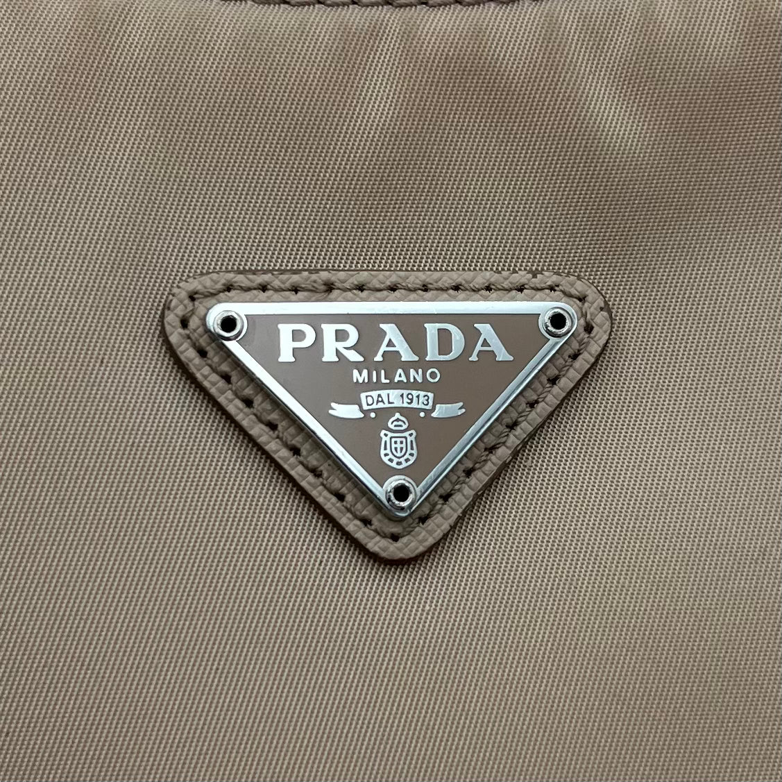 Prada Beige Nylon Re-Edition 2000 Mini Hobo Bag
