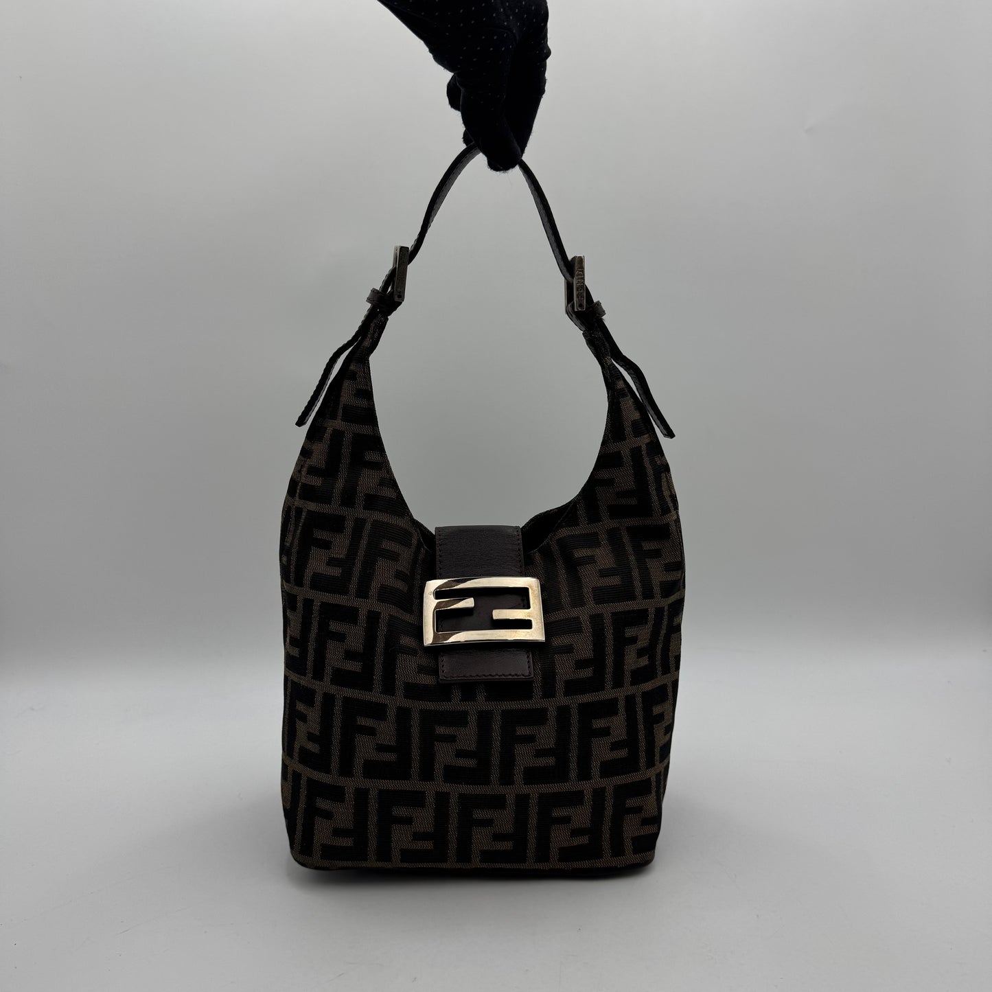 Fendi Tobacco Zucca Hobo Shoulder Bag