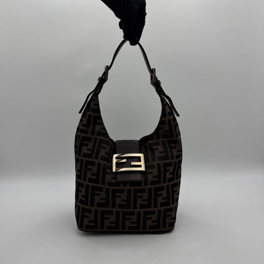 Fendi Tobacco Zucca Hobo Shoulder Bag