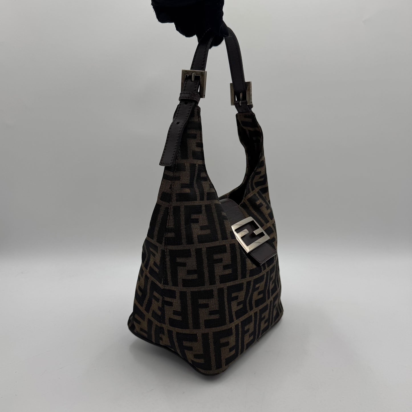 Fendi Tobacco Zucca Hobo Shoulder Bag