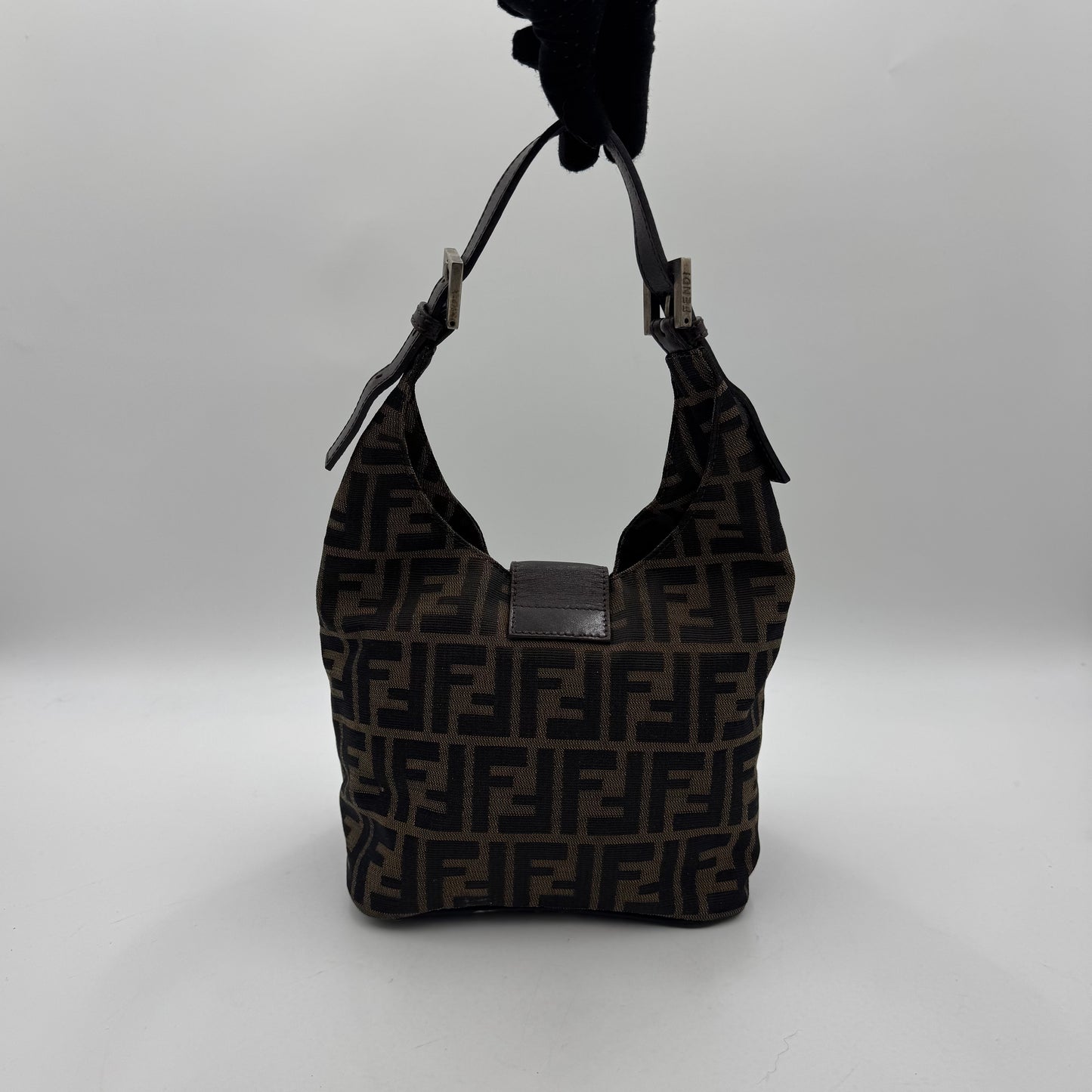 Fendi Tobacco Zucca Hobo Shoulder Bag