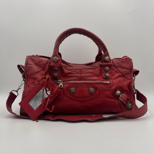 Balenciaga Red Leather Giant 21 Part Time Bag SHW