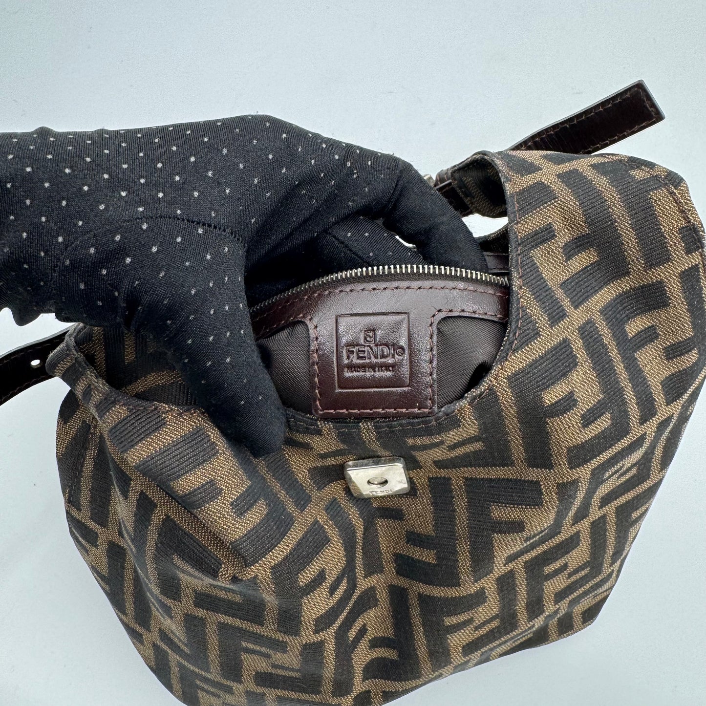 Fendi Tobacco Zucca Hobo Shoulder Bag