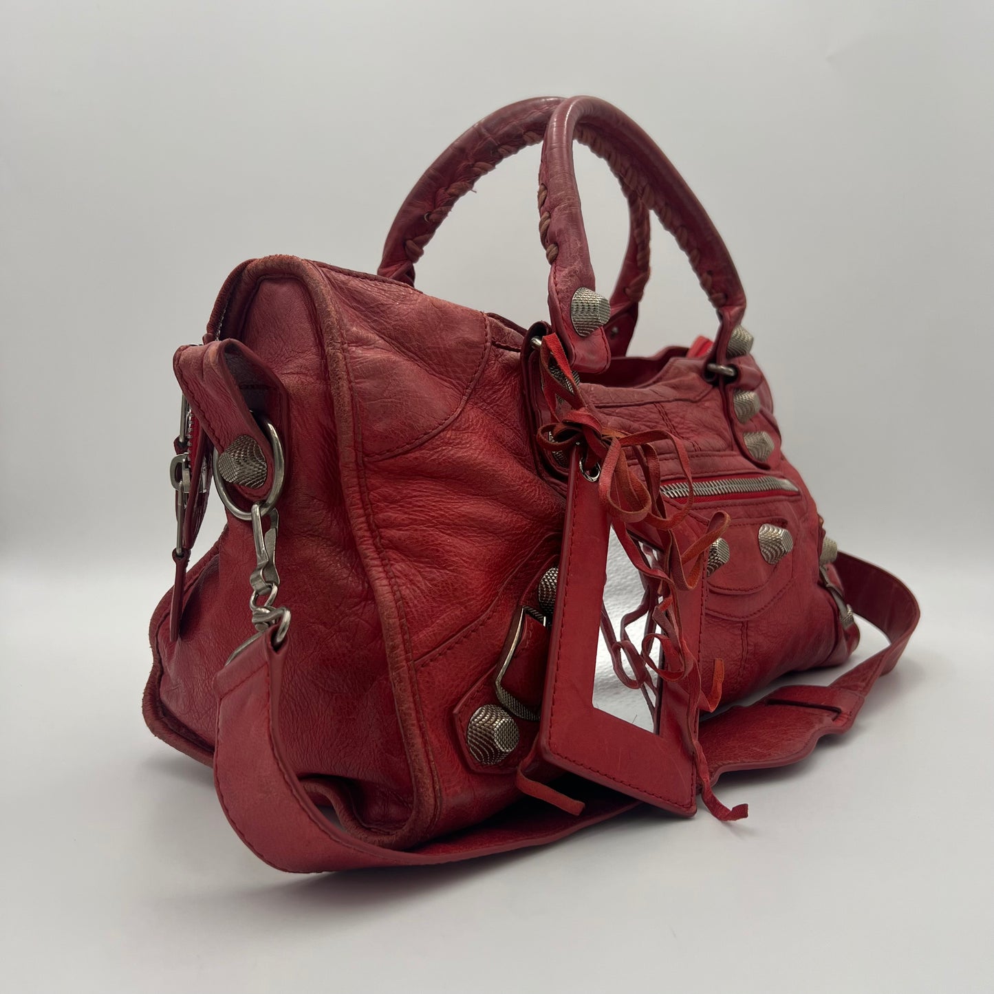 Balenciaga Red Leather Giant 21 Part Time Bag SHW