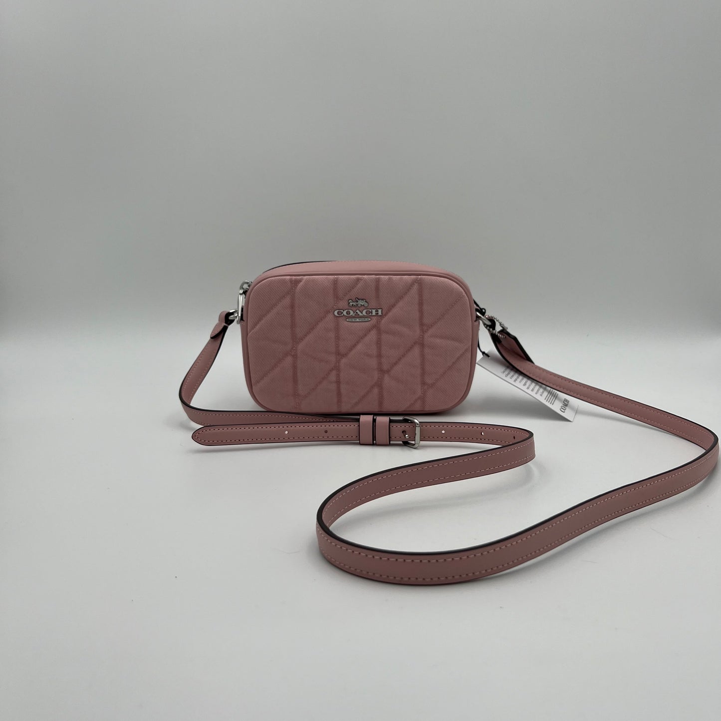 Coach Quilted Pink Denim Mini Jamie Crossbody