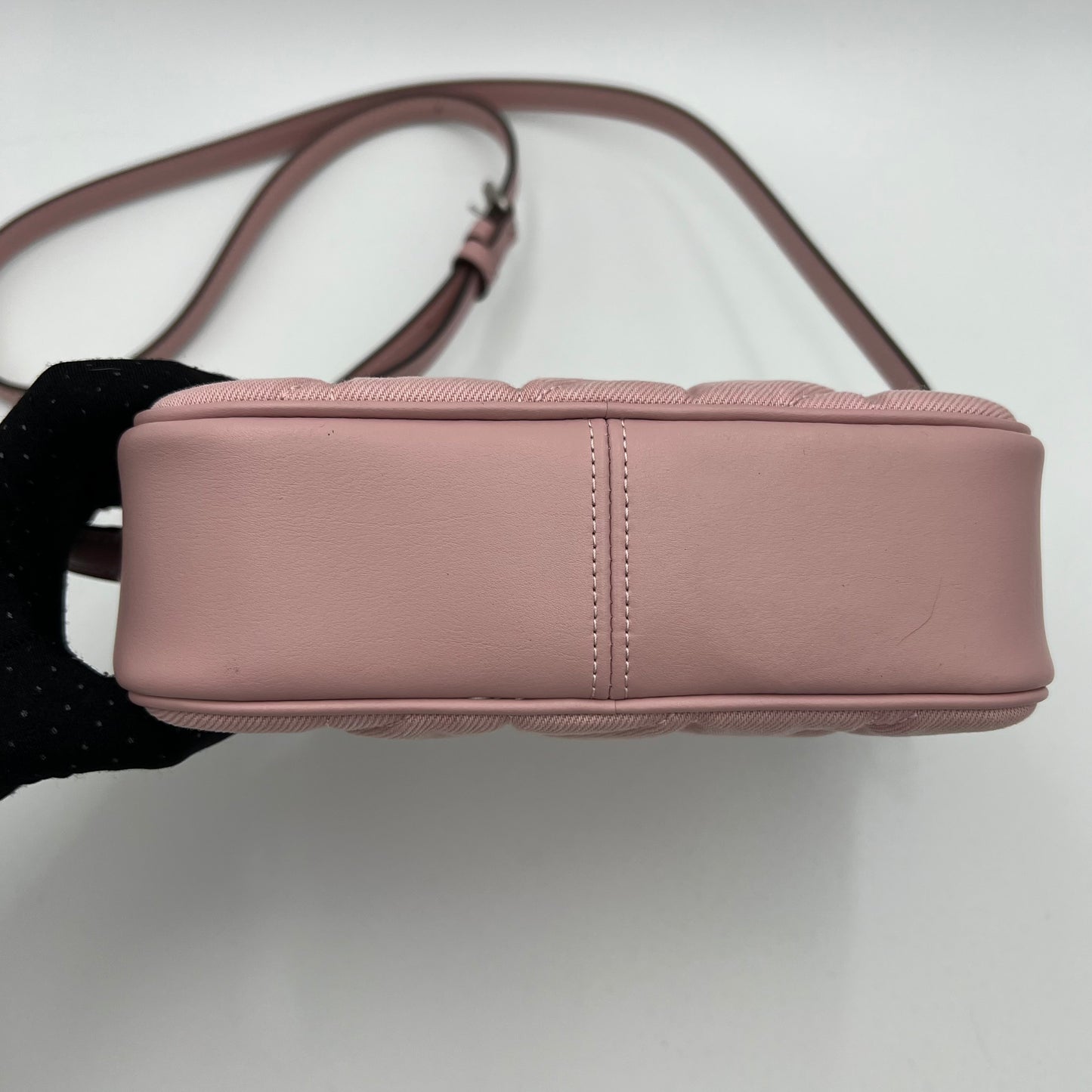 Coach Quilted Pink Denim Mini Jamie Crossbody