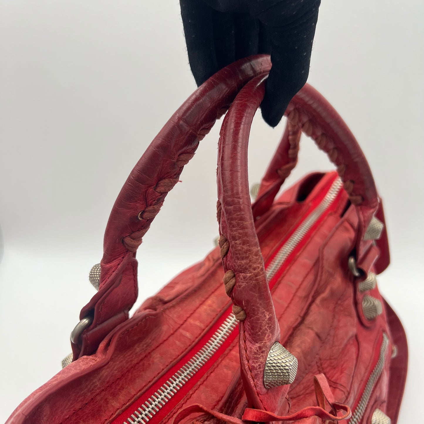 Balenciaga Red Leather Giant 21 Part Time Bag SHW