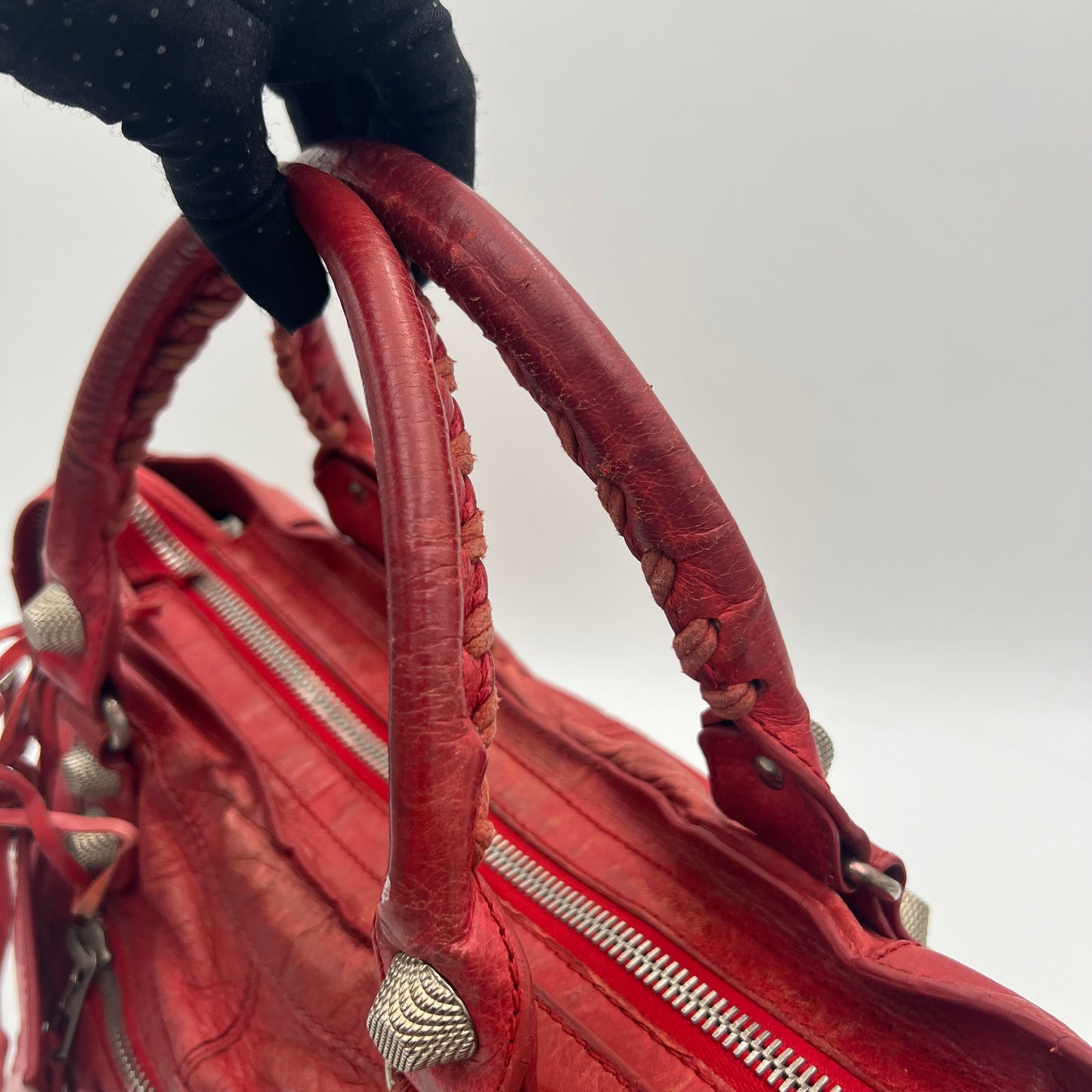 Balenciaga Red Leather Giant 21 Part Time Bag SHW