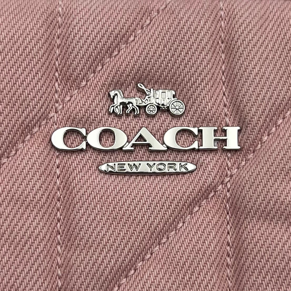 Coach Quilted Pink Denim Mini Jamie Crossbody