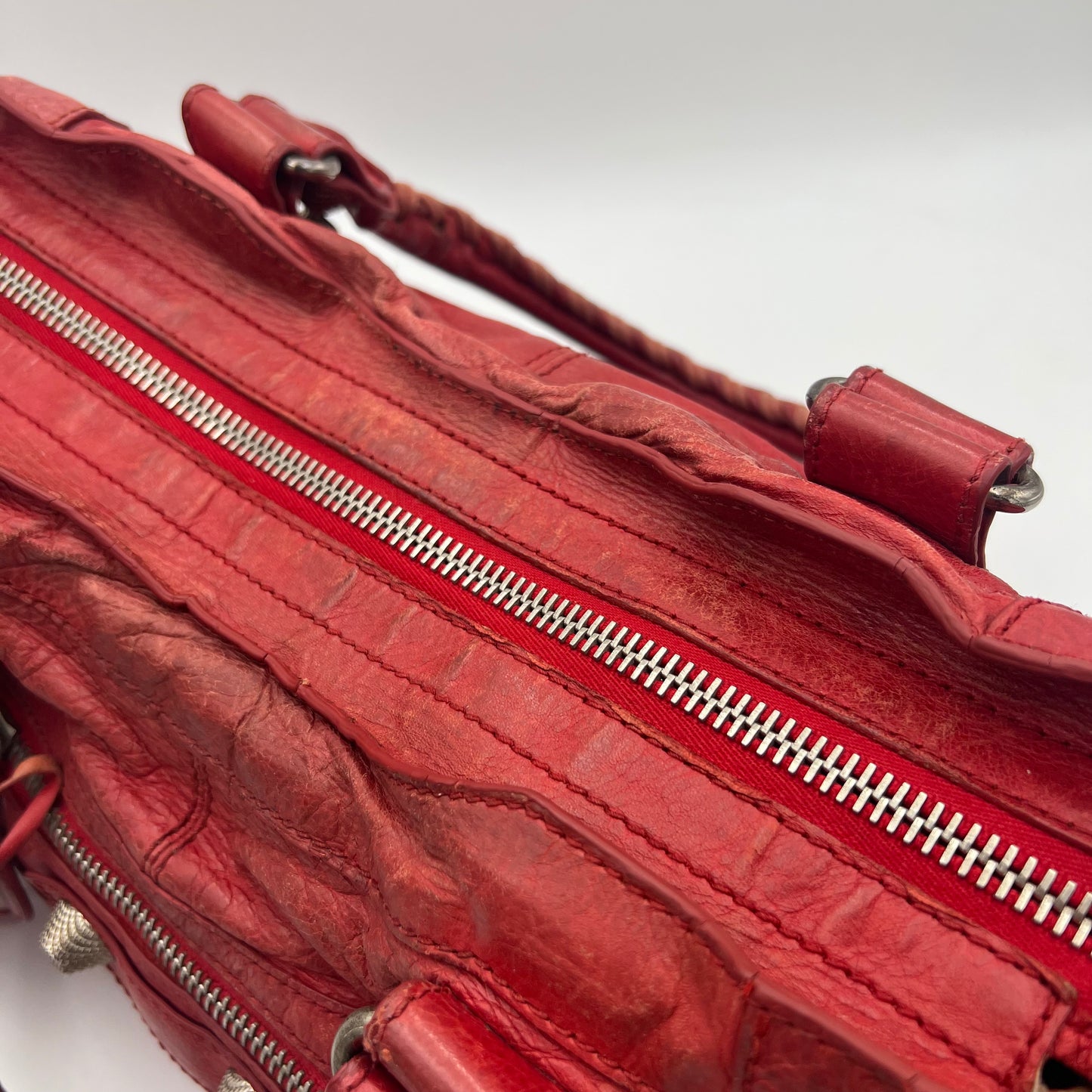 Balenciaga Red Leather Giant 21 Part Time Bag SHW