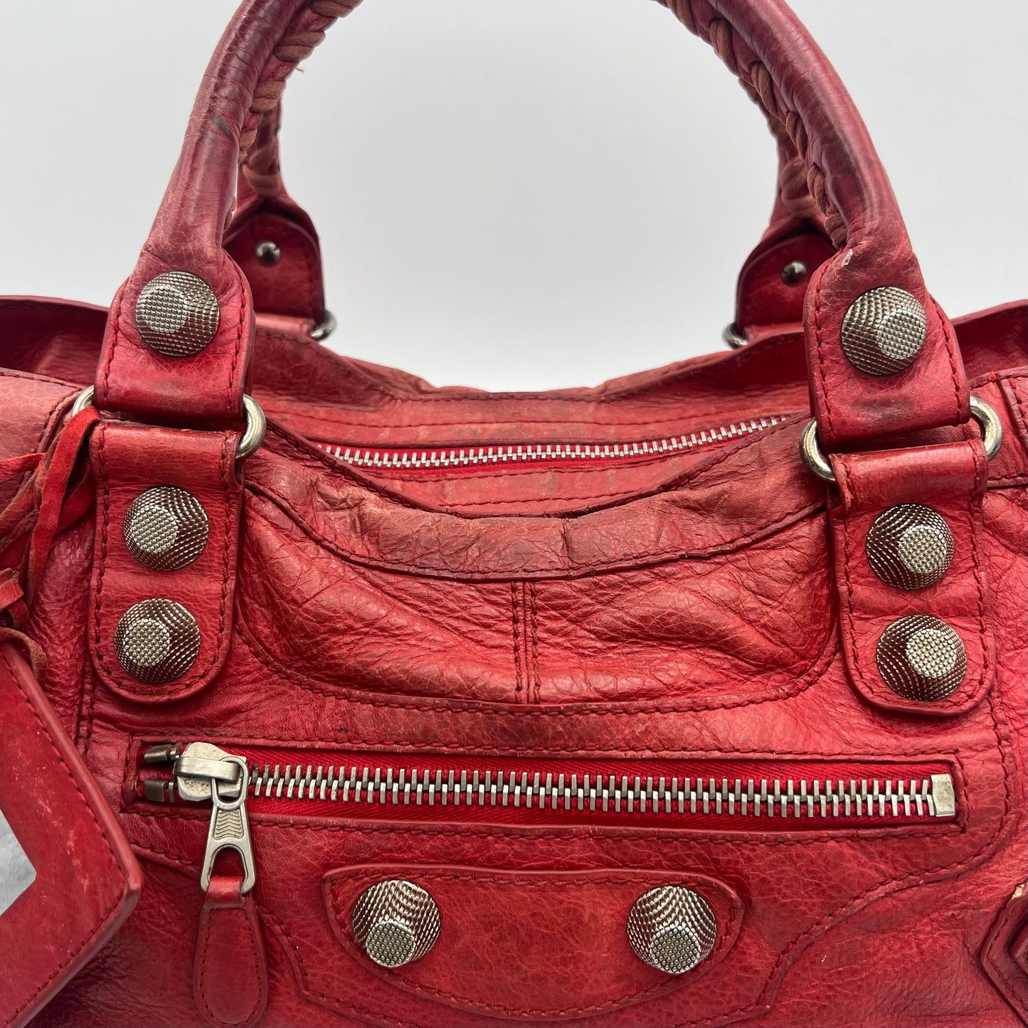 Balenciaga Red Leather Giant 21 Part Time Bag SHW