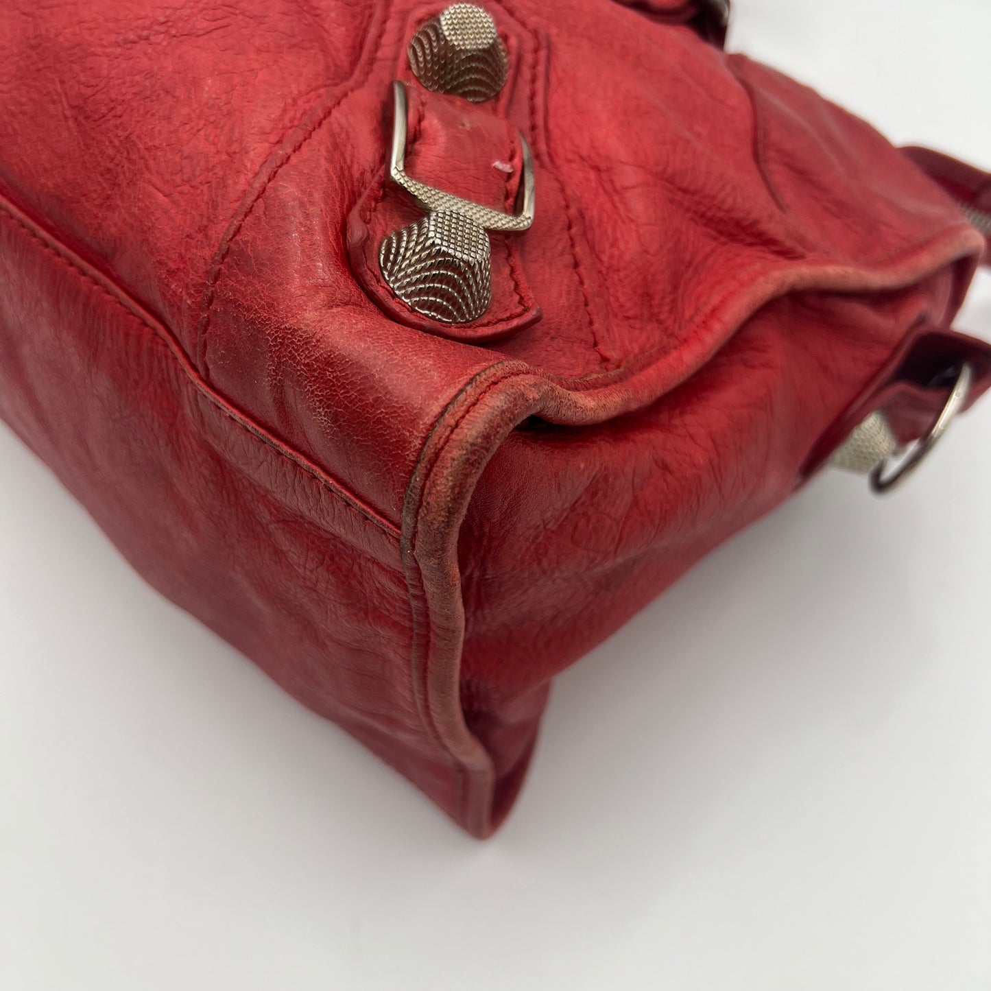 Balenciaga Red Leather Giant 21 Part Time Bag SHW
