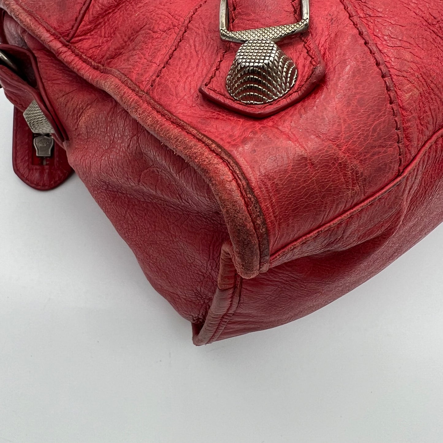 Balenciaga Red Leather Giant 21 Part Time Bag SHW