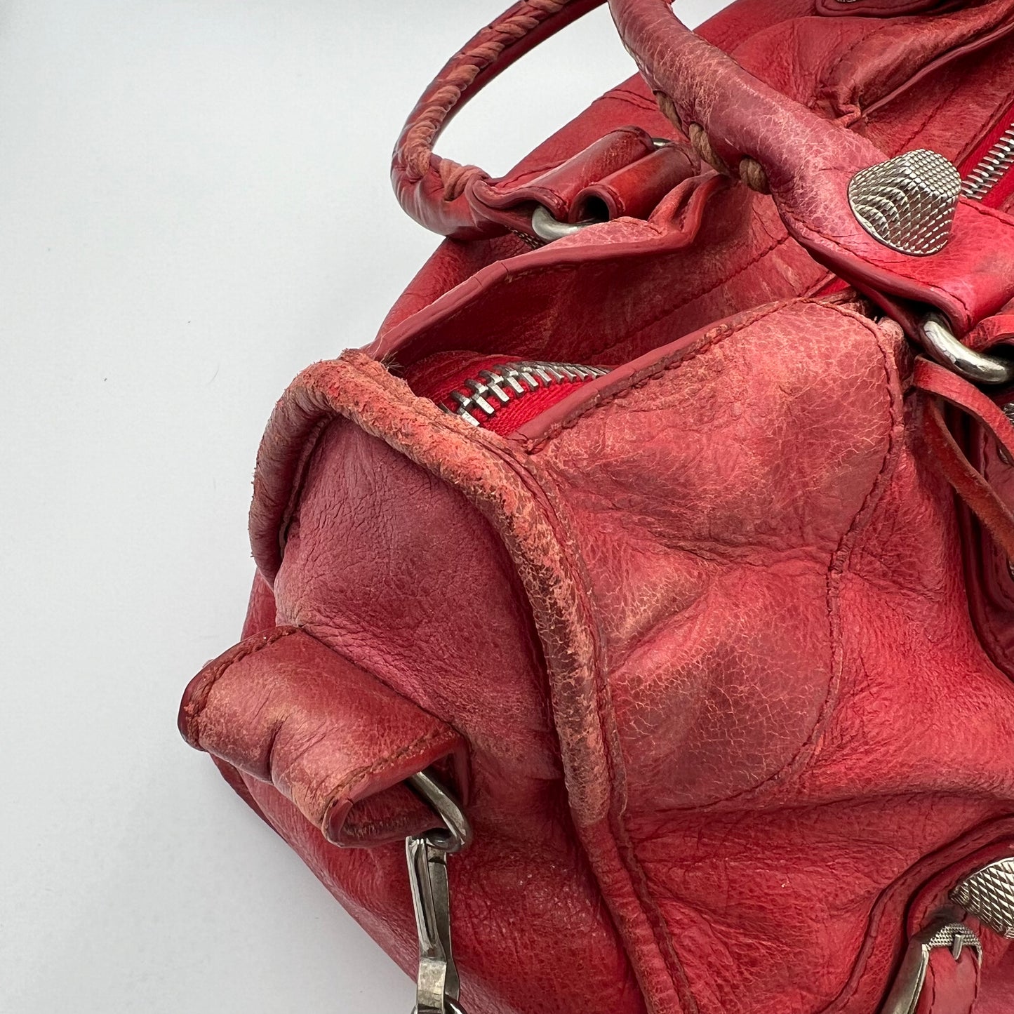 Balenciaga Red Leather Giant 21 Part Time Bag SHW