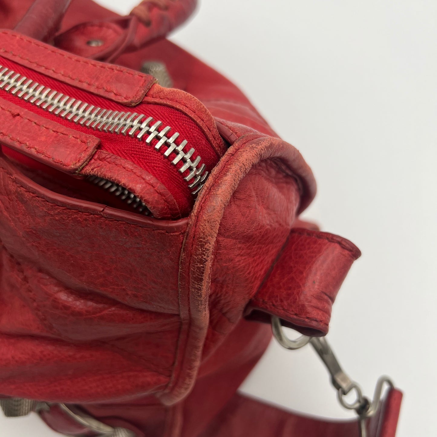 Balenciaga Red Leather Giant 21 Part Time Bag SHW