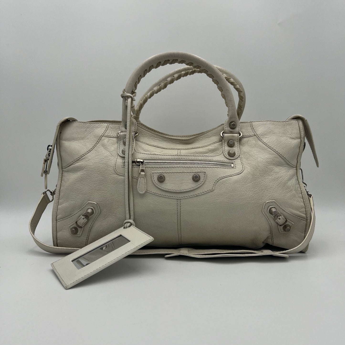 Balenciaga White Leather Giant 12 Part Time SHW