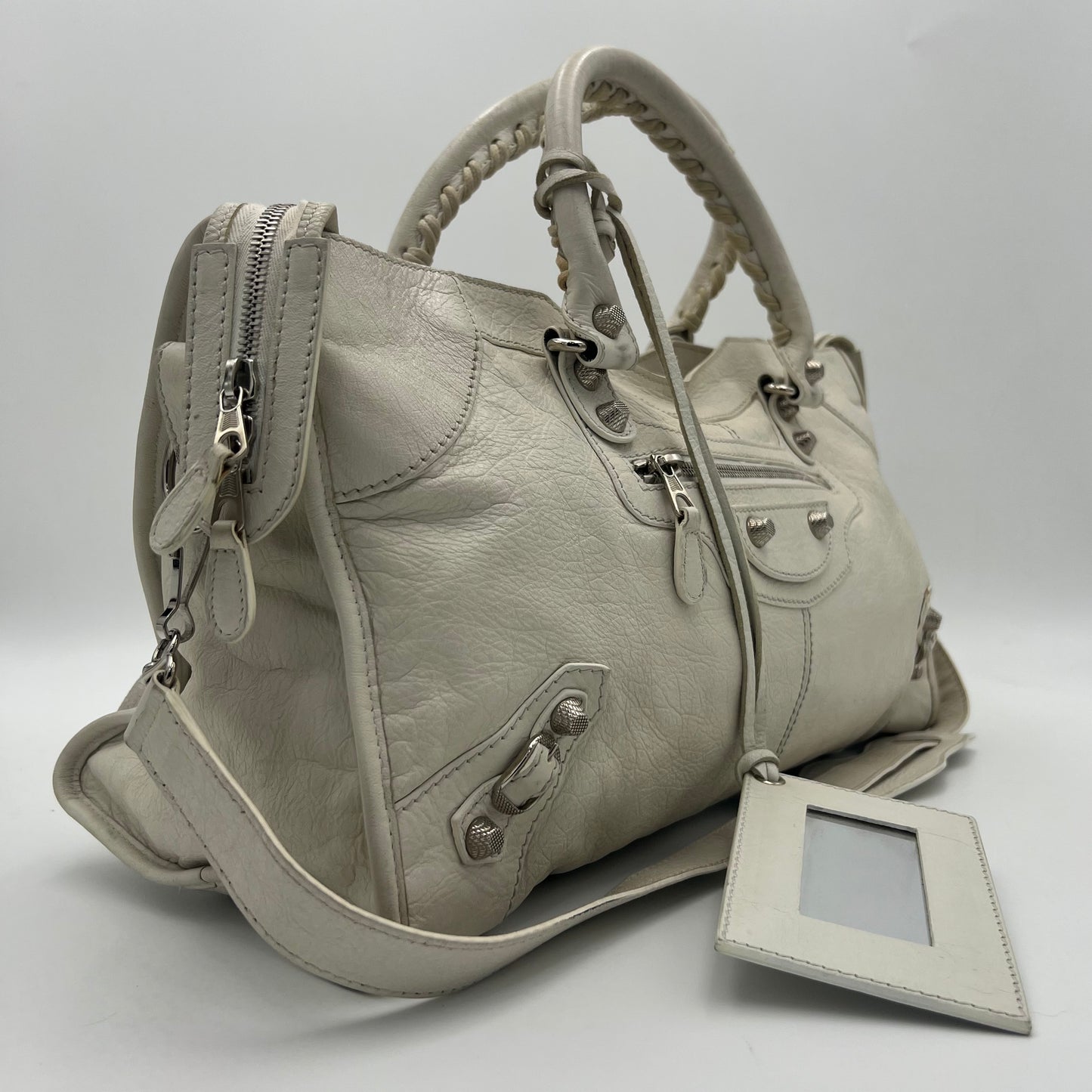 Balenciaga White Leather Giant 12 Part Time SHW