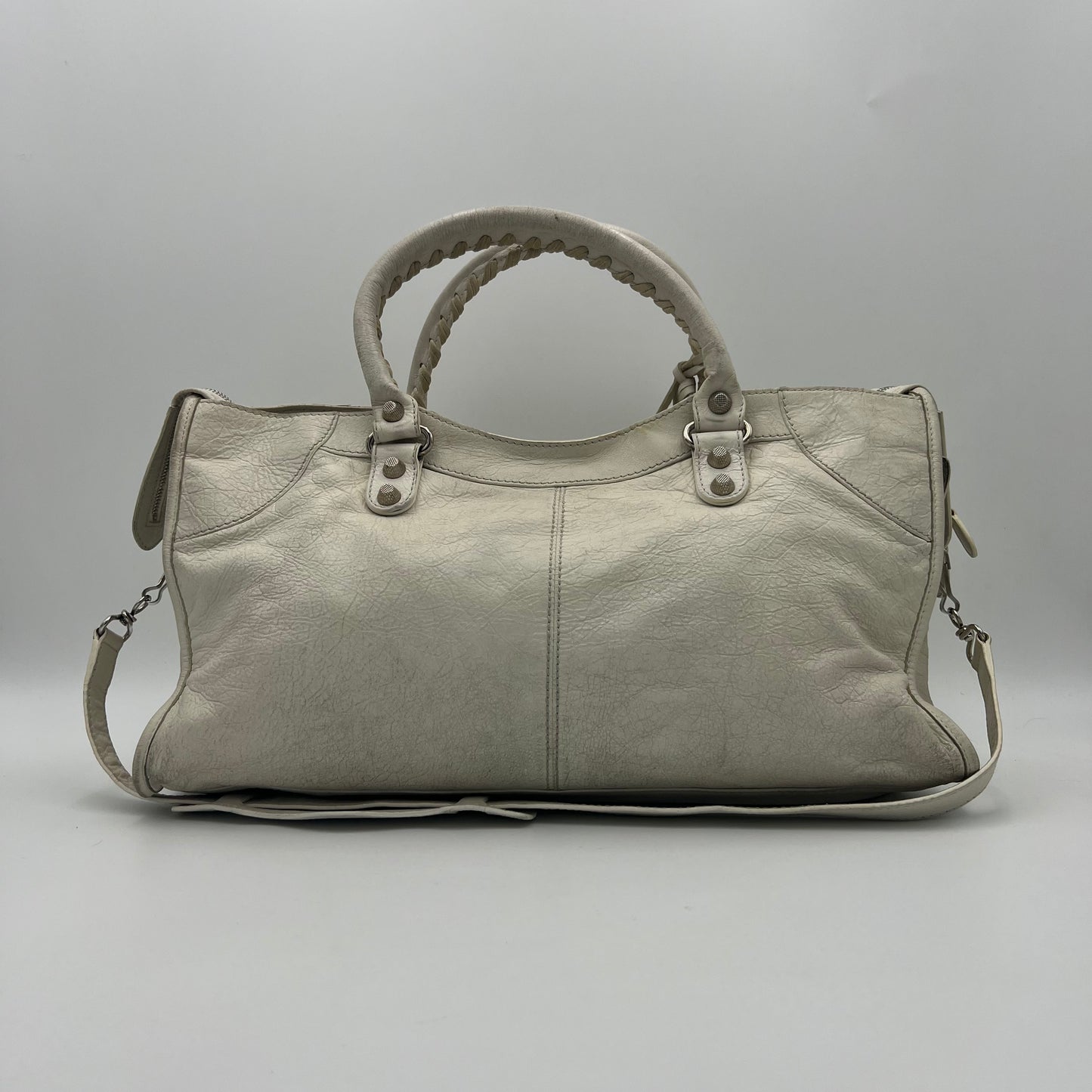 Balenciaga White Leather Giant 12 Part Time SHW