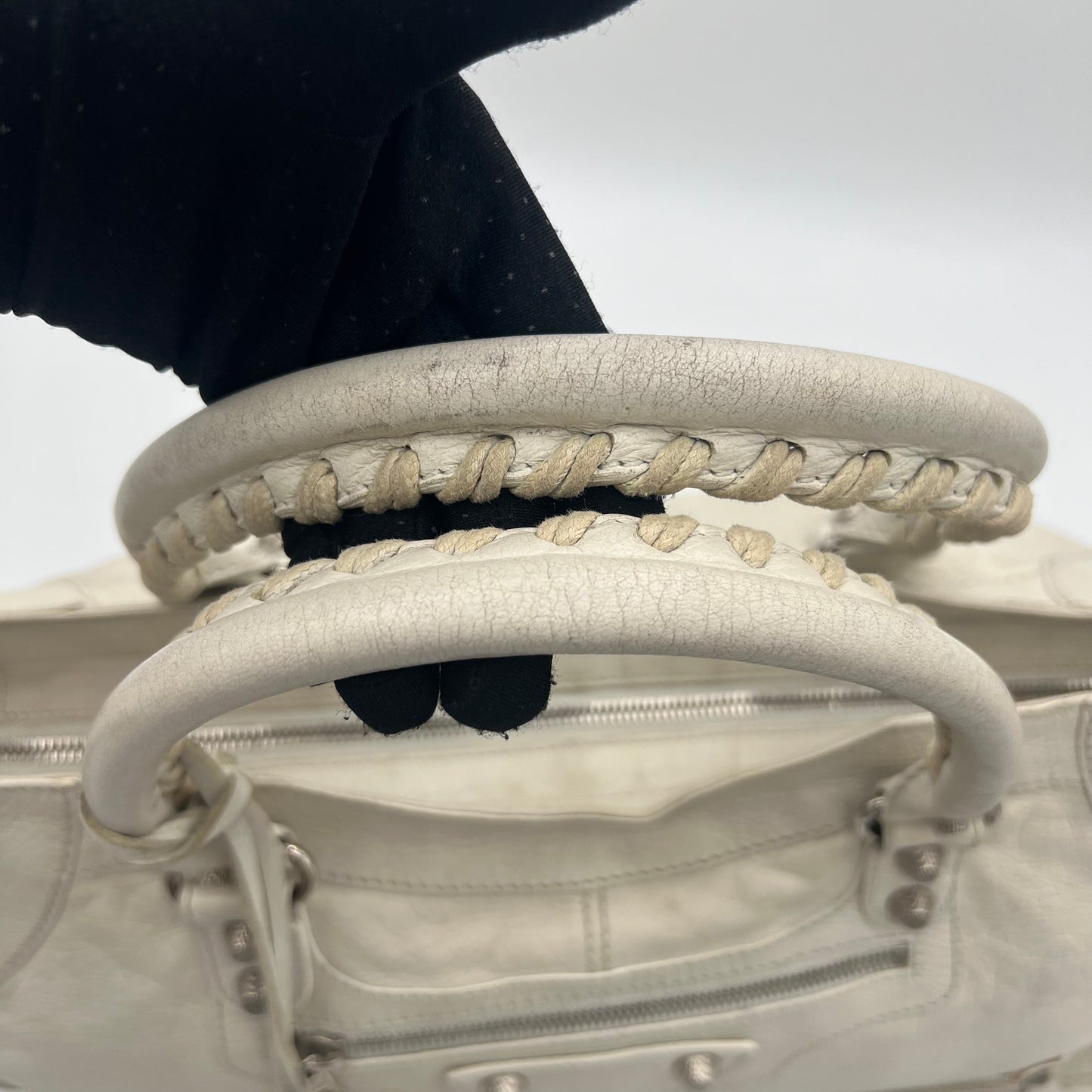Balenciaga White Leather Giant 12 Part Time SHW