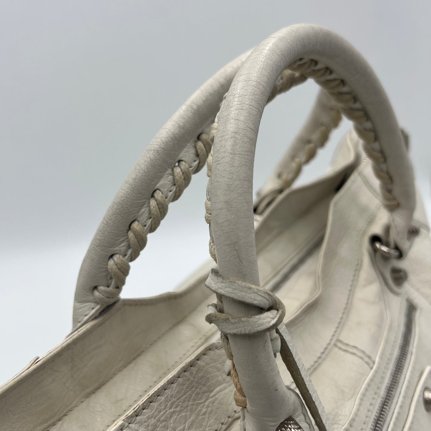 Balenciaga White Leather Giant 12 Part Time SHW