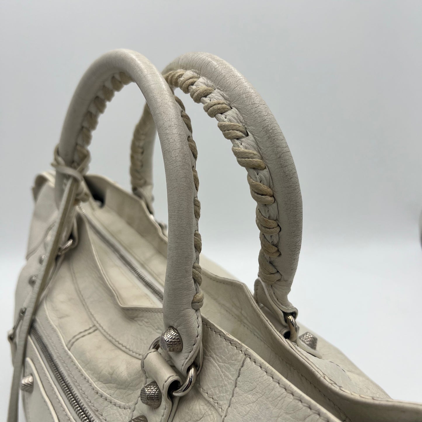 Balenciaga White Leather Giant 12 Part Time SHW