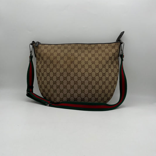 Gucci Monogram Canvas Web Sherryline Hobo Crossbody