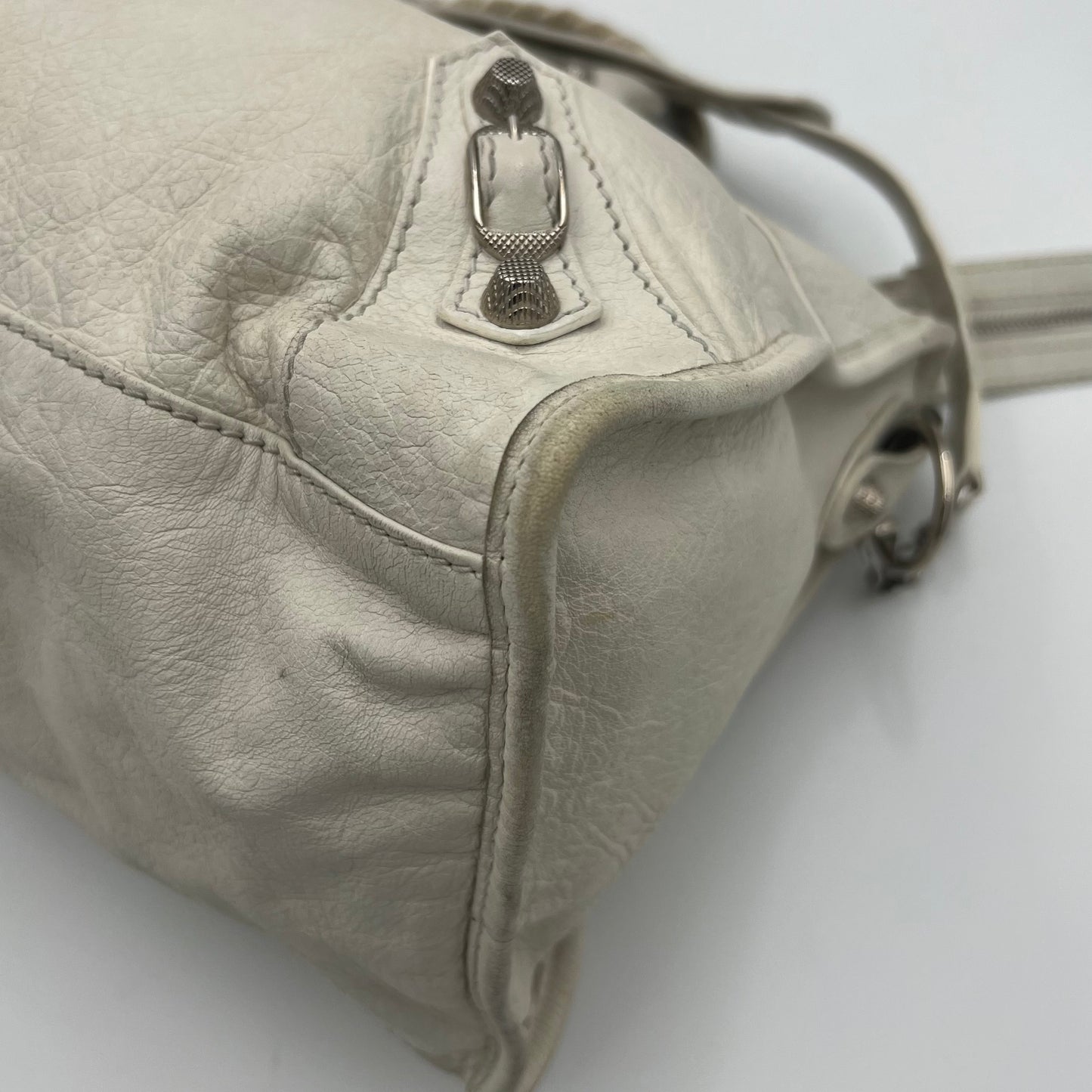 Balenciaga White Leather Giant 12 Part Time SHW
