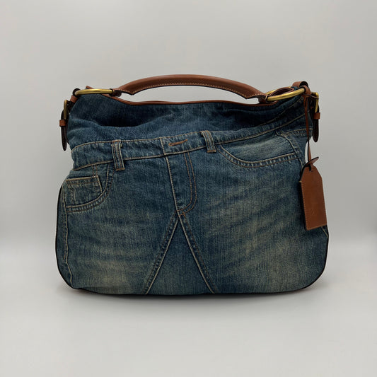 Ralph Lauren Vintage Denim Large Hobo Bag