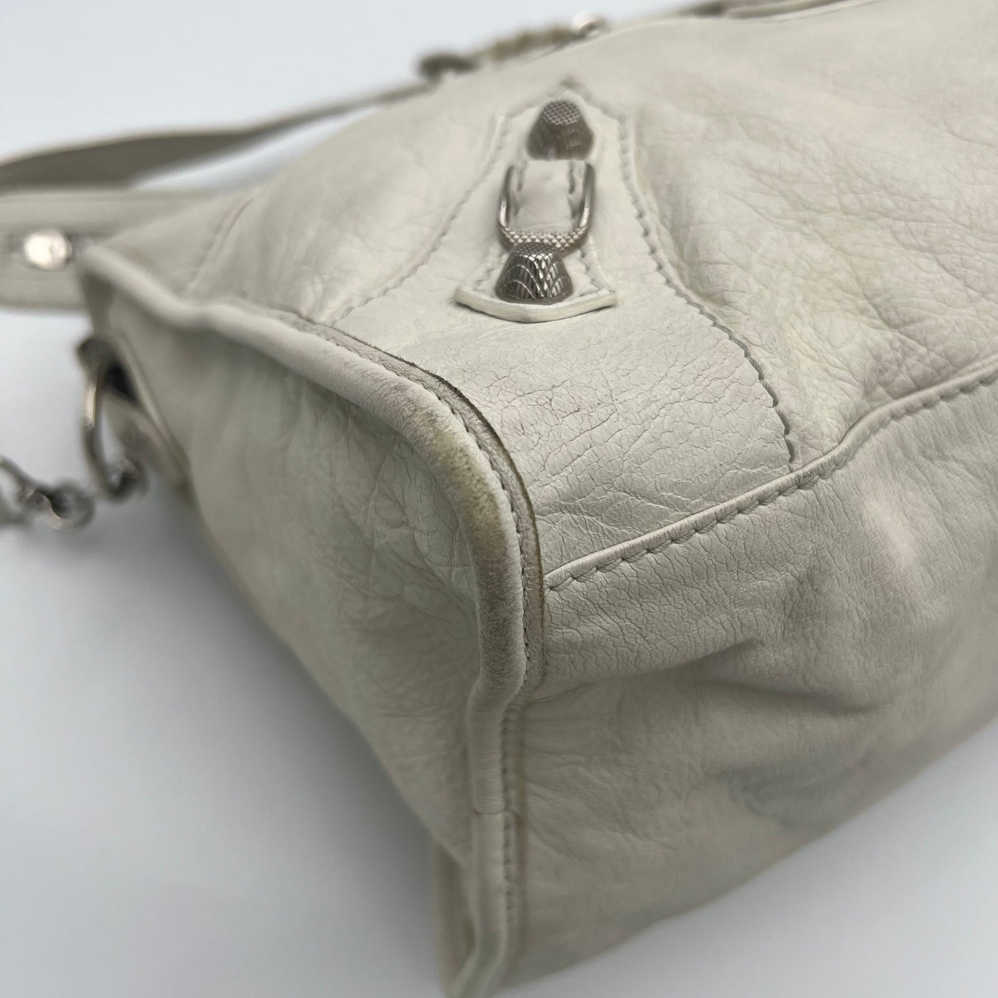 Balenciaga White Leather Giant 12 Part Time SHW