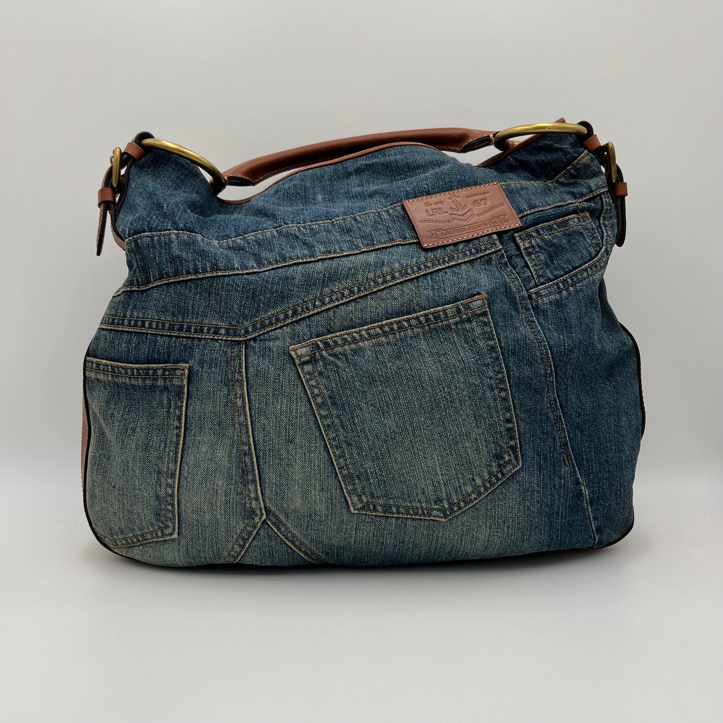 Ralph Lauren Vintage Denim Large Hobo Bag