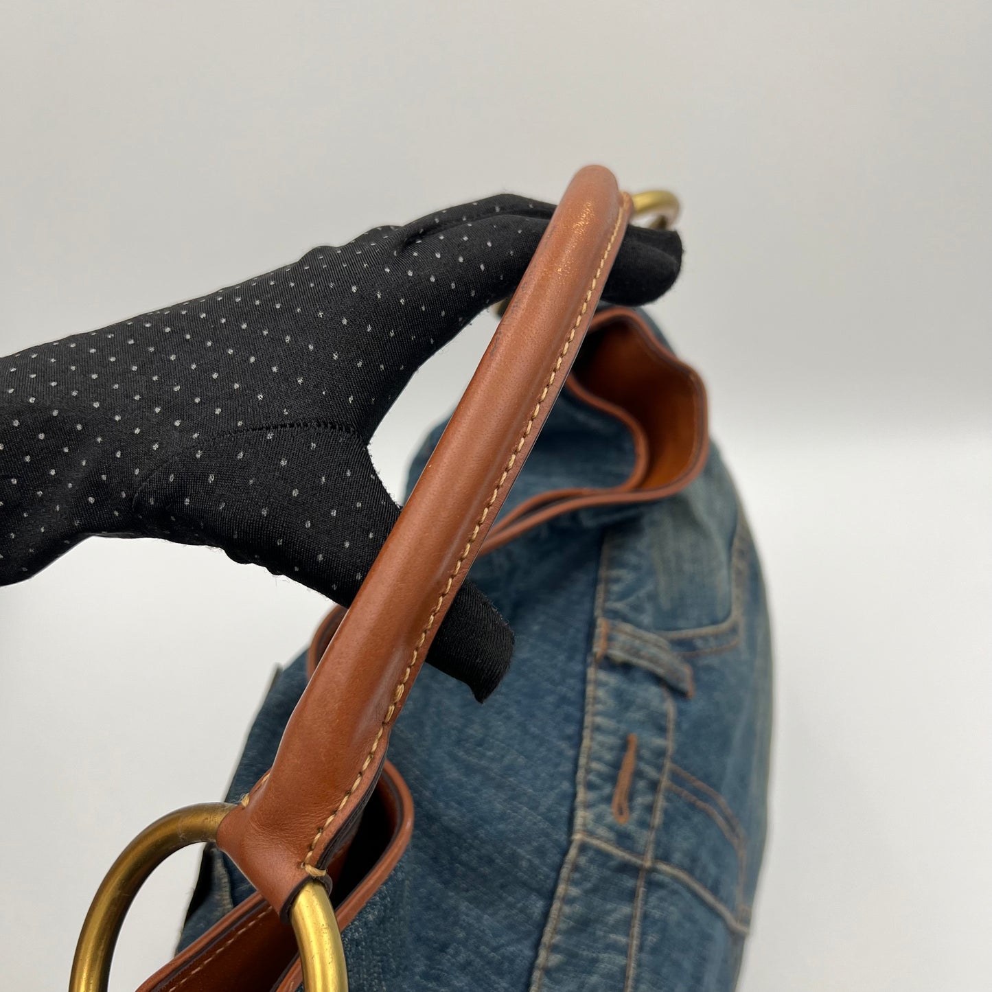 Ralph Lauren Vintage Denim Large Hobo Bag