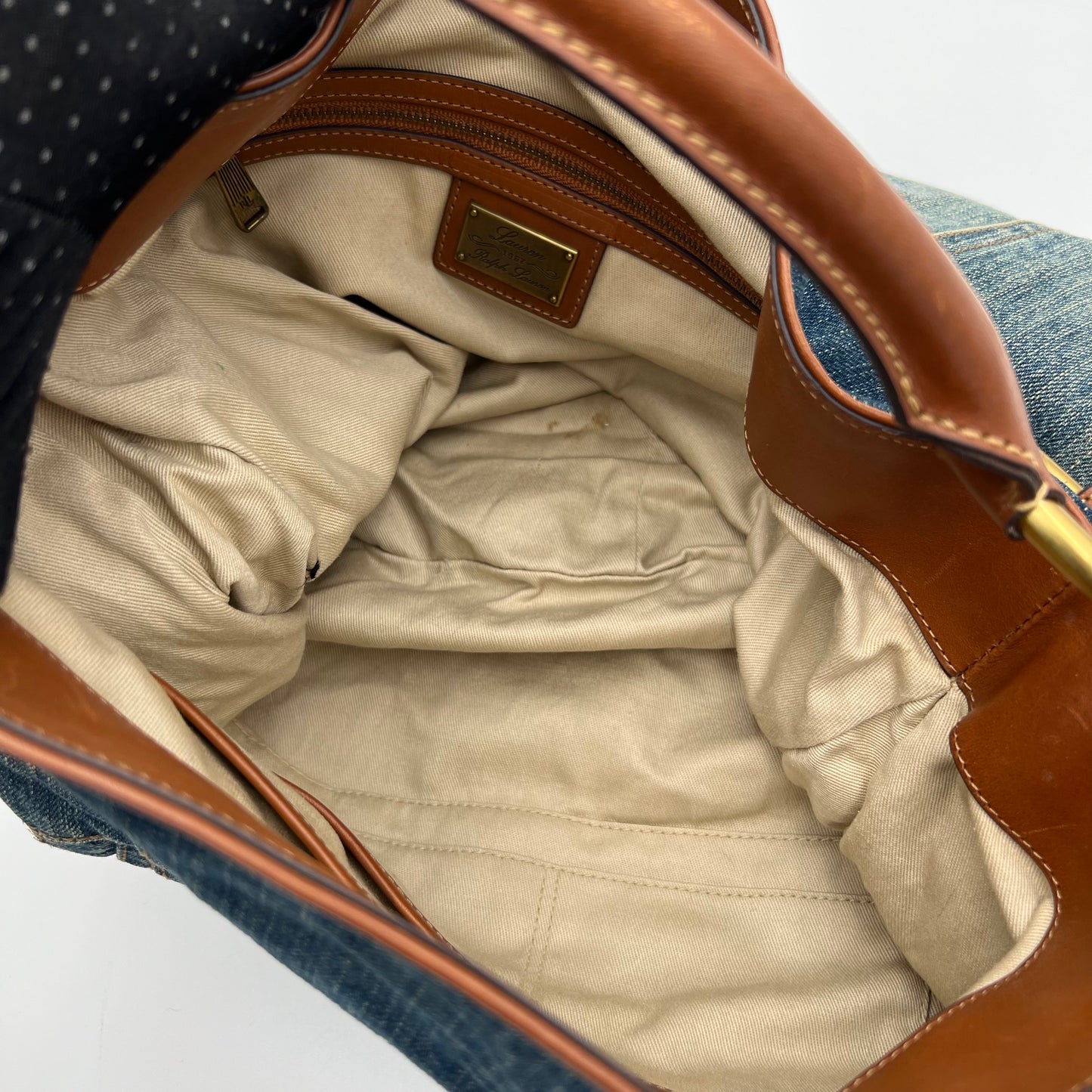 Ralph Lauren Vintage Denim Large Hobo Bag